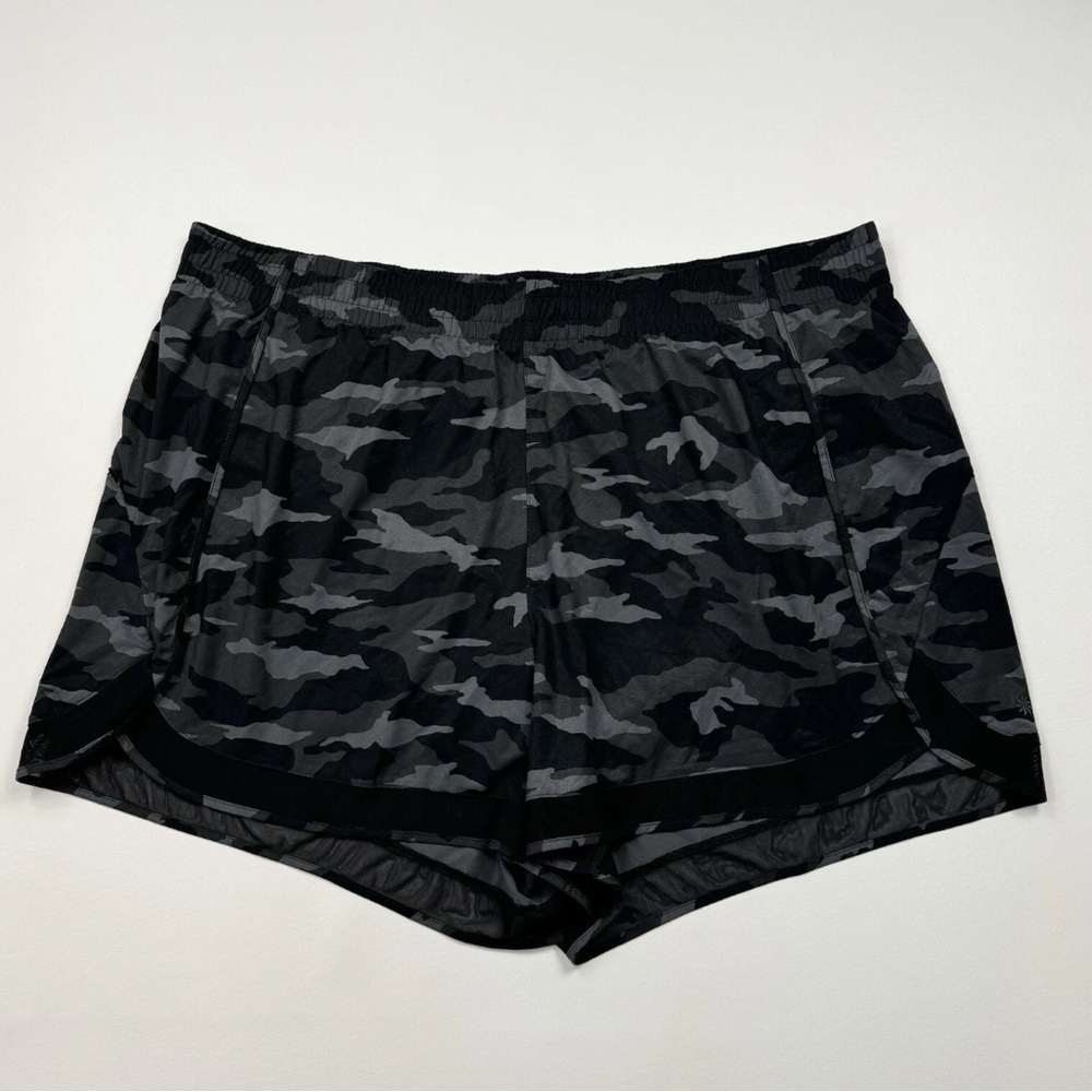 Athleta Printed Mesh Racer Run Shorts 1X NWT 4” Running Athletic